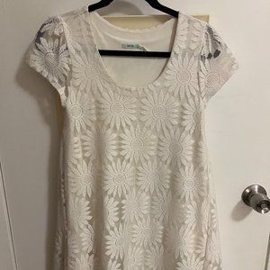 Anthropologie Eyelet Lace Short Sleeved Dress